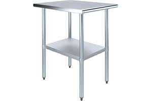 AmGood 30 in. x 24 in. Stainless Steel Work Table | Metal Kitchen Food Prep Table | NSF