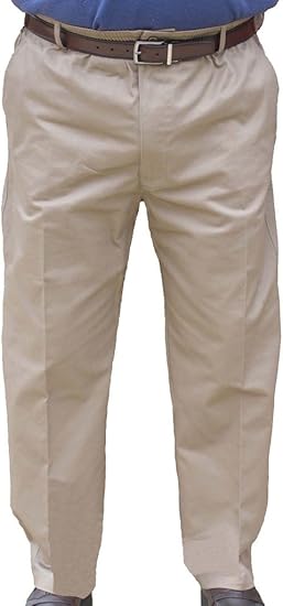 men's elastic waist pants with belt loops
