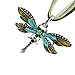 AKOAK Fashion Creative Bohemian Jewelry Ethnic Multi-layer Chain Colorful Enamel Dragonfly Pendant Necklace（Green） primary