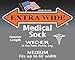 Extra Wide Medical Mid Calf Crew (Pack of 3), Diabetic Socks, Made in USA, for Men and Women (Medium, Black)