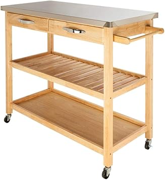 Amazon Com Moveable Kitchen Cart Two Drawers Two Shelves With