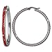 Amello Stainless steel hoop earring, with lots off red Swarovski elements, diameter: 1.96 inch, original Amello ESOS05R