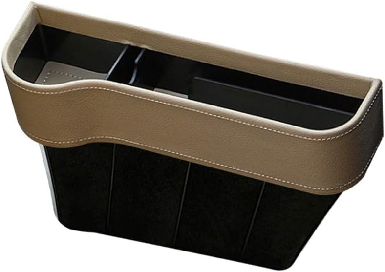 Car Seat Organizer Front Seat Gap Filler, PU Leather Front Seats Gap Holder with Nylon Suture, Front Seat Insert Rack Case Extra Cup Slot Tablet Smarphone Organizer Sedan Pickup