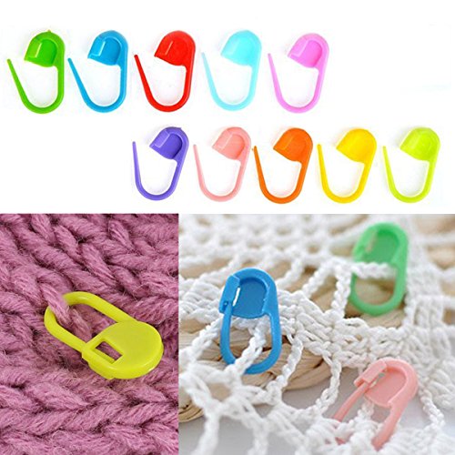 Stitch Marker 200 PCS Knitting Stitch Counters Crochet Markers Plastic Safety Pins Stitch Holder in 10 Colors - Thumbnail 4