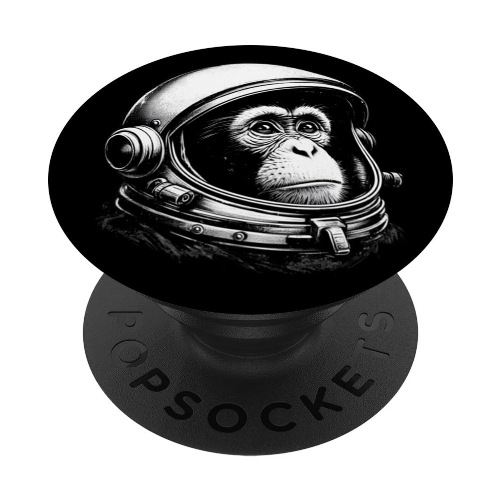 Cosmic Vintage Space Travel Astronaut Monkey Retro Helmet PopSockets Swappable PopGrip
