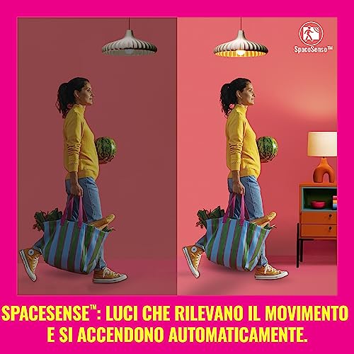 Lampadina Goccia Smart WiFi, Luce Bianca da Calda a Fredda, attacco E27, equivalente a 60W, Tecnologia SpaceSense, Controllo Vocale (Alexa, Apple HomeKit, Google Home), confezione da 3