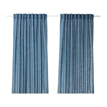 Amazon De Ikea Aina Gardinenpaar In Blau 145x300cm