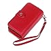 DRUnKQUEEn iPhone SE Case, iPhone 5s Case, Premium Leather Zipper Wallet Case Magnetic Removable Folio Flip Holster Purse Clutch Cover Card Holder with Wrist Strap for iPhoneSE / iPhone5s / iPhone5