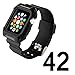N.ORANIE Apple Watch Band 42mm with Case Sport Shockproof Soft Protective Cover with TPU Rubber Bracelet Strap for Apple Watch Sport Edition and Apple Watch Series 2 all Models-(Black 42mm)