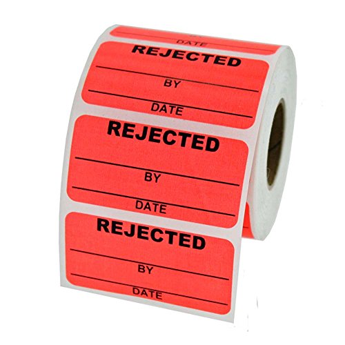 Rejected Inventory Labels 2 x 1 inch, 500 labels per roll
