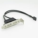2 Port USB 2.0 Rear Panel Extension Internal Bracket PC Motherboard