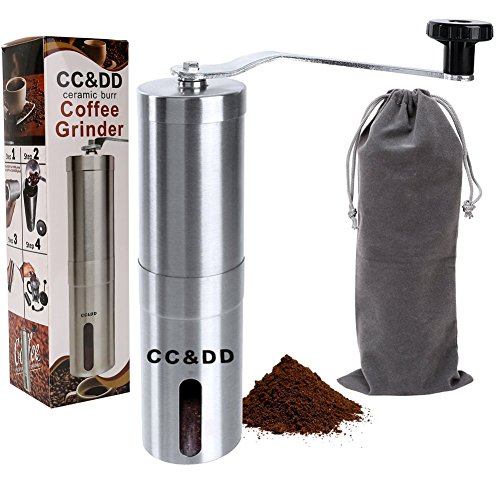 CC & DD Professional Manual Grinders with Travel Bag, Hand Crank Design Works for Coffee Beans, Pepper and Spices