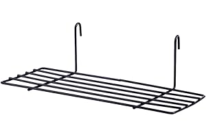 Hanging Wire Shelf Wall Organizer and Display Rack for Living Room and Bedroom Black Panel Shelf with Wire Storage Basket Des