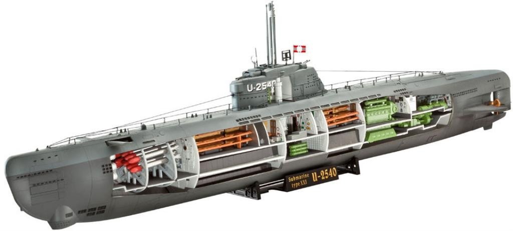 Revell 05078 Deutsches U-Boot Typ XXI mit Interieur 1:144 Scale Unbuilt/Unpainted Plastic Model Kit