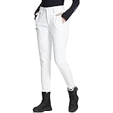 BALEAF Women's Fleece Lined Snow Ski Pants Waterproof Windproof Softshell Insulated Slim Thermal Pants Zipper Bottom Leg