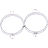 Reidgaller 20pcs Stainless Steel 25mm Open Bezel Bracelet Connectors for Resin Jewelry Making DIY Hollow Pendant Frame Setting Blanks