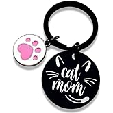 Sjcmbxxs Cat Mom Keychain for Women Funny Mom Gift Cat Lover Gifts for Women Birthday Mother’s Day Valentine's Day Gifts