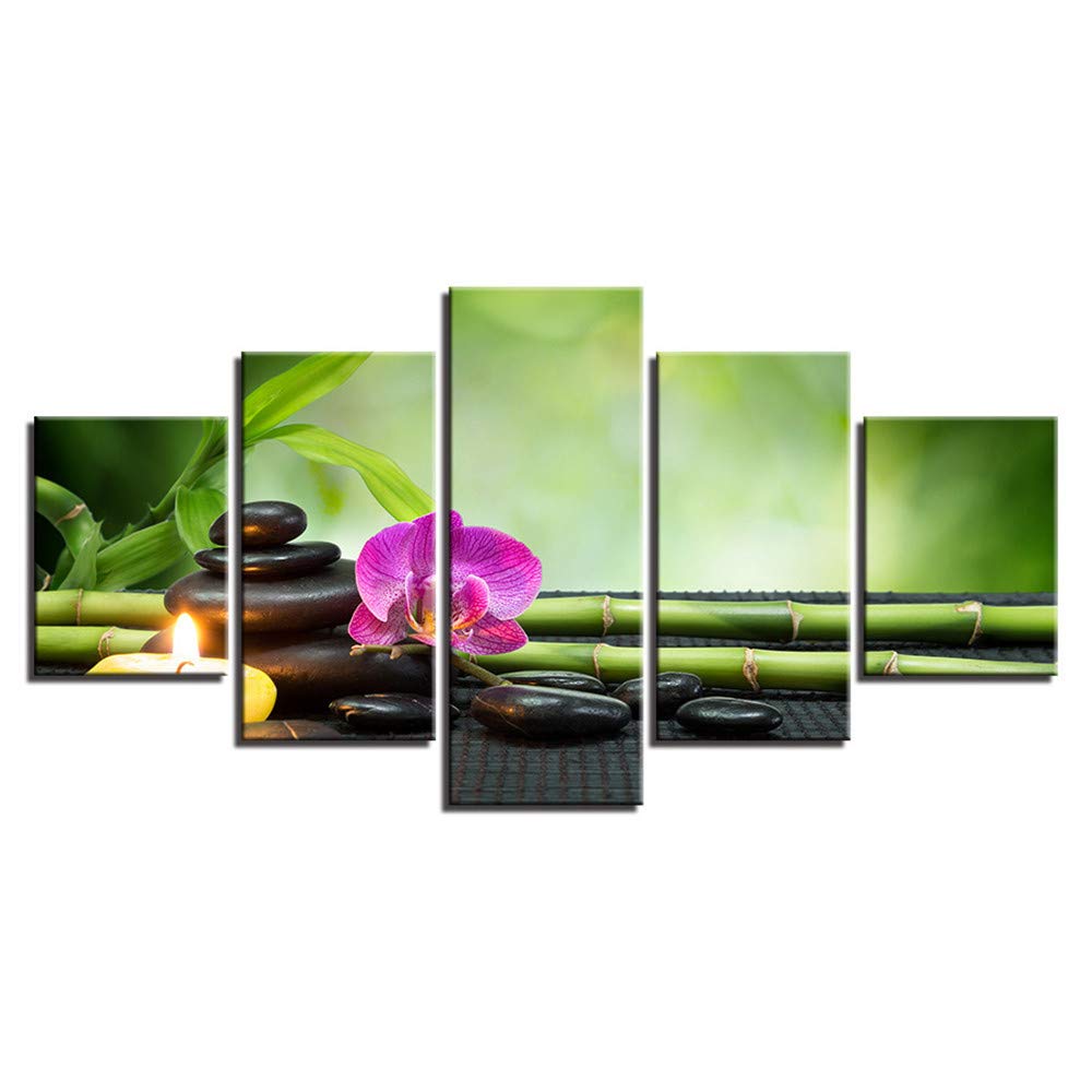 SUYUN Pintura Decorativa, Flor de Piedra Wulian bambú Hoja Verde ...