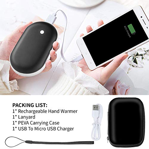 sherry USB Hand Warmer 3 in 1 Electric Hand Warmer, 5200mAh rechargeable hand warmers USB Beverage Warmers Portable Heater Black - Thumbnail 4