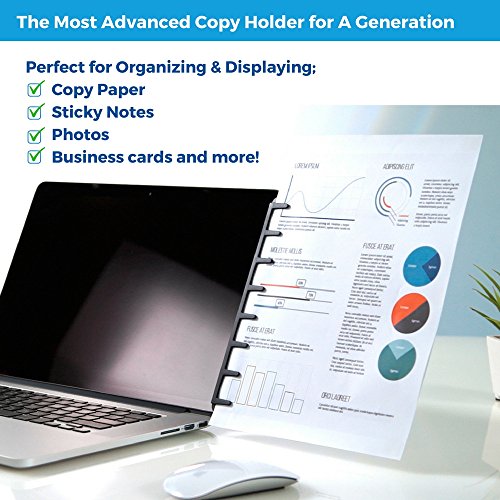 NoteTower Monitor Mount Black Document Holder & Sticky Notes