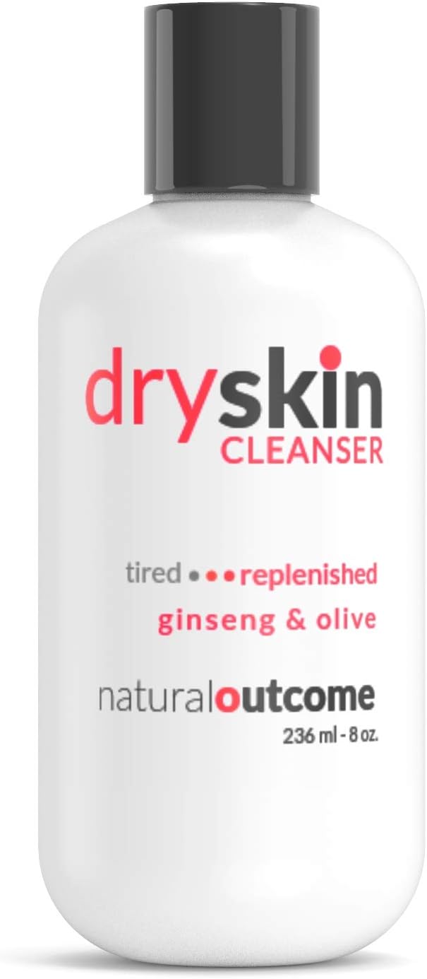 Dry Skin Face Wash & Cleansing Gel by Natural Outcome Skincare - Anti Aging Ginseng and Hydrating Olive Facial Cleanser - Gentle & Mild, Sulfate Free, Cruelty Free