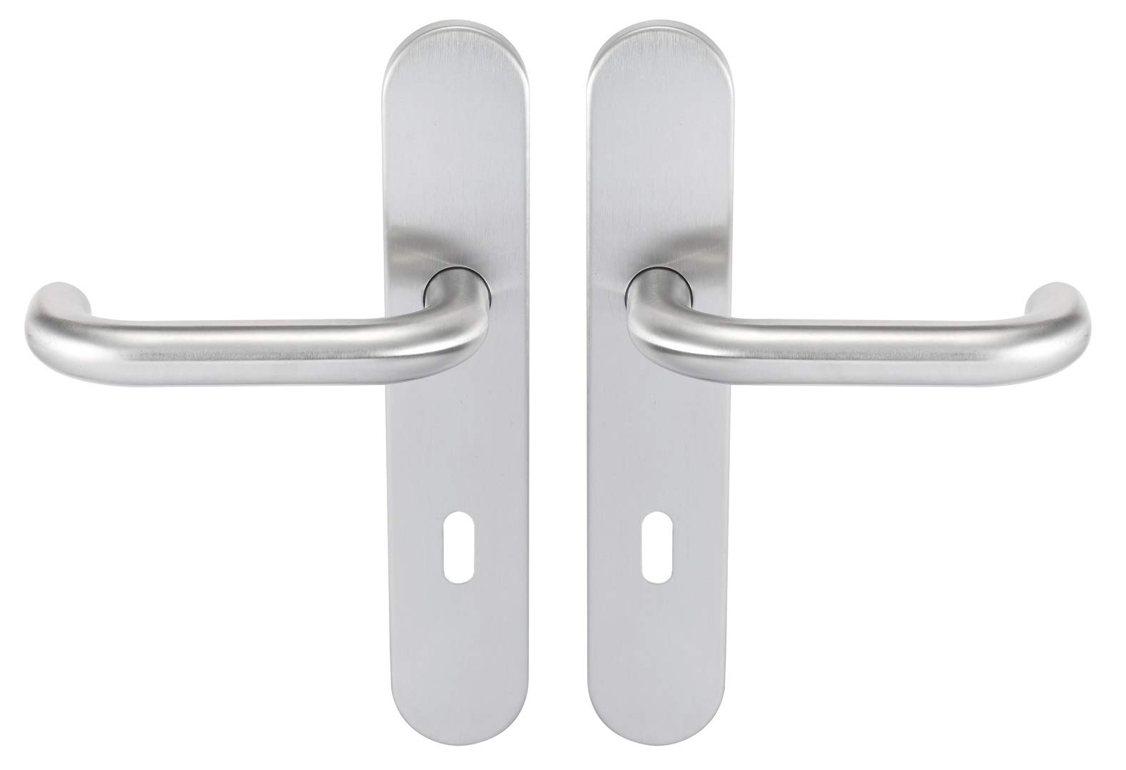 Bricard 666462 Set of Stainless Steel Handles on Tempo Plate New Wave Chambre, Interior Door with Key