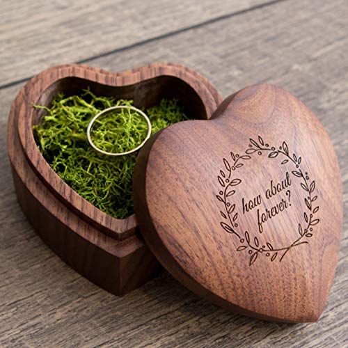How about forever? Heart Wood Ring box (Engagement Proposal Ring Box - Ring Bearer Box - Jewelry Storage Box - Photo Prop) - Thumbnail 7