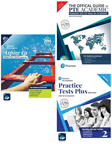 Official PTE Academic Study Guide|Practice Test Plus Vol 2|Aspire C1 Bundle