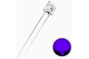 JIATONG 100 pcs 5mm purple (UV) Flat Top LED Lights Electronics Components Light Emitting Diodes Bright Lighting Bulb Lamps DC 3V 20mA Water Clear Transparent Lamps