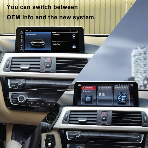 PEMP Linux Screen for BMW 3 Series F30 X1 F48 2017-2019 Evo ID6, Support CarPlay and Android Auto Wireless Using OEM Bluetooth Call and Music Function