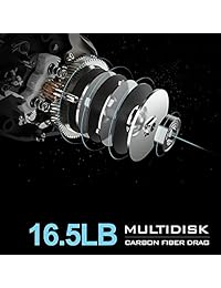 KastKing Stealth Baitcasting Reel   Todos los carretes de pesca Baitcaster de carbono   6 oz de peso súper ligero   16.5 Lb Drag de fibra de carbono, 11 + 1 BB, frenos dobles