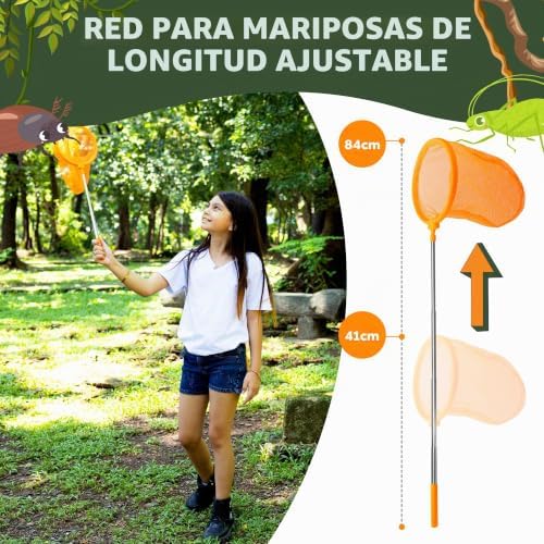 Kit de Explorador para Crianças - Binóculos, Apanhador de Borboletas, Lupa, Bússola, Brinquedos de Insetos - Jogos ao ar livre dos 3 aos 12 anos - Presente para 3 4 5 6 anos
