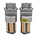 2-Pack Amber/Yellow 4114 3157 3047 3057A 4157 LED Light 12V-24V DC,5050 18 SMD Car Replacement For Parking Turn Signal Light Lamps Tail Blinker Bulbs