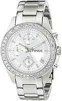 Fossil Women's ES2681 Stainless Steel Bracelet Black Glitz Analog Dial Chronograph Watch