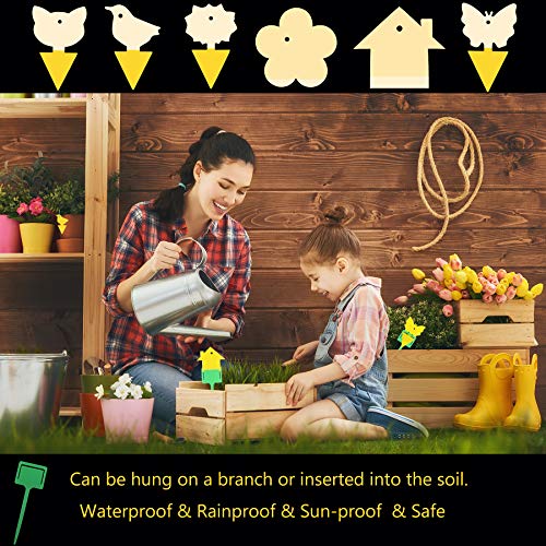 36 Pack Fruit Fly Trap Yellow Sticky Fungus Gnat Killer for Indoor and Outdoor Plant Insect Catcher for White Flies Mosquitos Fungus Gnats Flying Insects Houseplant Gift for Flower Lover (H48 36+12)
