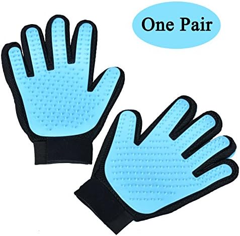 DANLE Pet Grooming Glove Brush, Two Sided Use Deshedding Brush Glove, Gentle Efficient Pet Hair Remover Mitt for Dogs and Cats