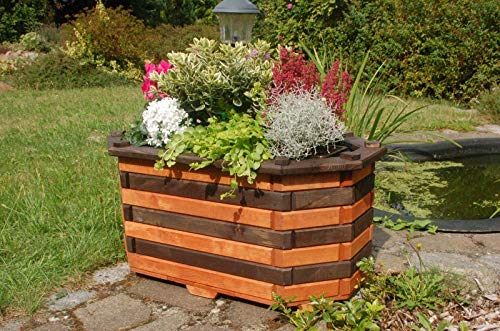 Deko-Shop-Hannusch Pflanzkasten, Blumenkasten, Blumenkübel aus massivem Holz, für den Garten, (ohne Blumen) – Bild 5