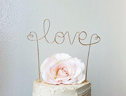 LOVE Wedding Cake Topper Banner in CHAMPAGNE GOLD, Elevated Party Cake Ornament, Special Occasions Decoration, Food Safe