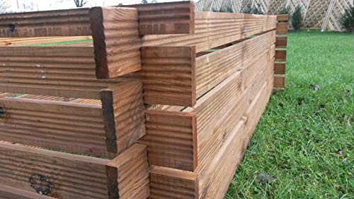 naturholz-shop Stabiler Holzkomposter Kompostbehälter Komposter imprägniert Hochbeet 170 x 85cm Riffel – Bild 3