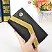 caseen ViVi Wallet Clutch Purse Case (Black/Gold) for Apple iPhone 7 / 8 Plus / 10, Samsung Galaxy S7 Edge / S8 Plus / Note 8, Google Pixel 2 / Pixel 2 LX, LG G6 & more - Large Size