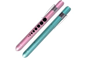 Aokin Pen Light with Pupil Gauge, Reusable LED Penlight Medical for Doctor Nurse Diagnostic etc, White Light, Teal and Rose Gold