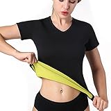HAMACTIV Sauna Suit T Shirt Hot Body Neoprene Sweat Weight Loss Shapers Slimming Shapewear for Women