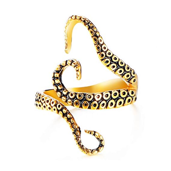 NYKKOLA-Vintage-Adjustable-Octopus-Mens-Womens-Polished-Stainless-Steel-Tentacle-Ring-Retro-Gothic-Punk-Style-Jewelry-Gold-Black