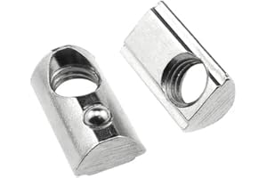 Odinest 3030 Series M8 T Slot Nuts Roll-in Spring Ball Loaded Elastic Nuts 15 Pack Carbon Steel for 3030 Series Aluminum Extrusion Profile Rail with 8mm Slot for 3D Printer