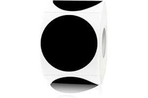 YEGAWEN Removable Colored Dot Stickers Labels, 1.5 Inch Circle Stickers, Waterproof- Writable for Garage Sale Sticker and Price Tags (400Pcs, Black)