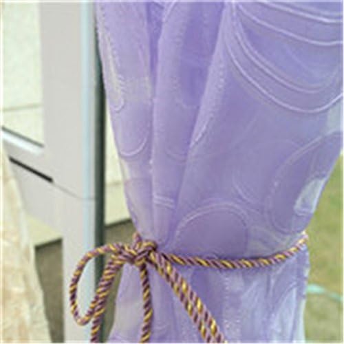 MLZ Floral Design Blue Curtain Tulle Fabrics Sheer Curtains For Bedroom Window Sheer Curtain Panels Floral Curtain Transparent Drape Purple W350cm L270cm 3 Tap Top