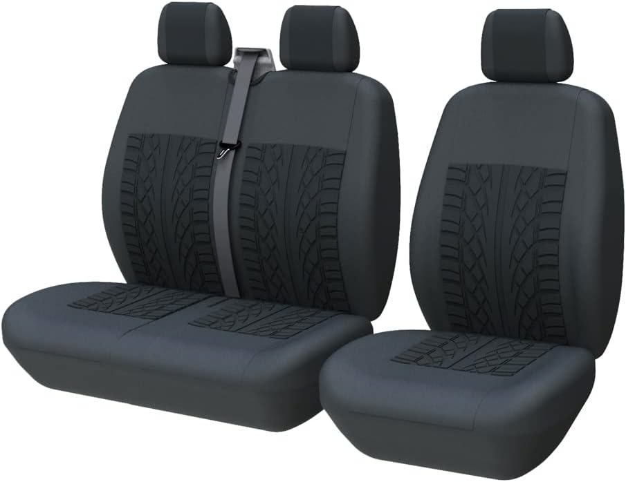 TOYOUN Van Seat Covers Universal Fit Front Driver Passenger 2+1 Black