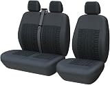 TOYOUN Van Seat Covers Universal Fit Front Driver Passenger 2+1 Black