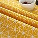 ColorBird Geometric Series Tablecloth Diamond Pattern Cotton Linen Dust-proof Table Cover for Kitchen Dinning Tabletop Linen Decor (Round, 60 Inch, Yellow)