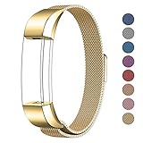 Fitbit Alta Bands Metal, Swees Milanese Loop Stainless Steel Replacement accessories Metal Small & Large Bands Band for Fitbit Alta, Gold